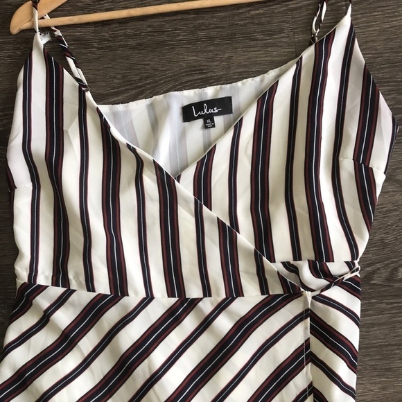 𝅺LULUS sleeveless striped wrap long shirt tunic sz XL - Picture 2 of 11